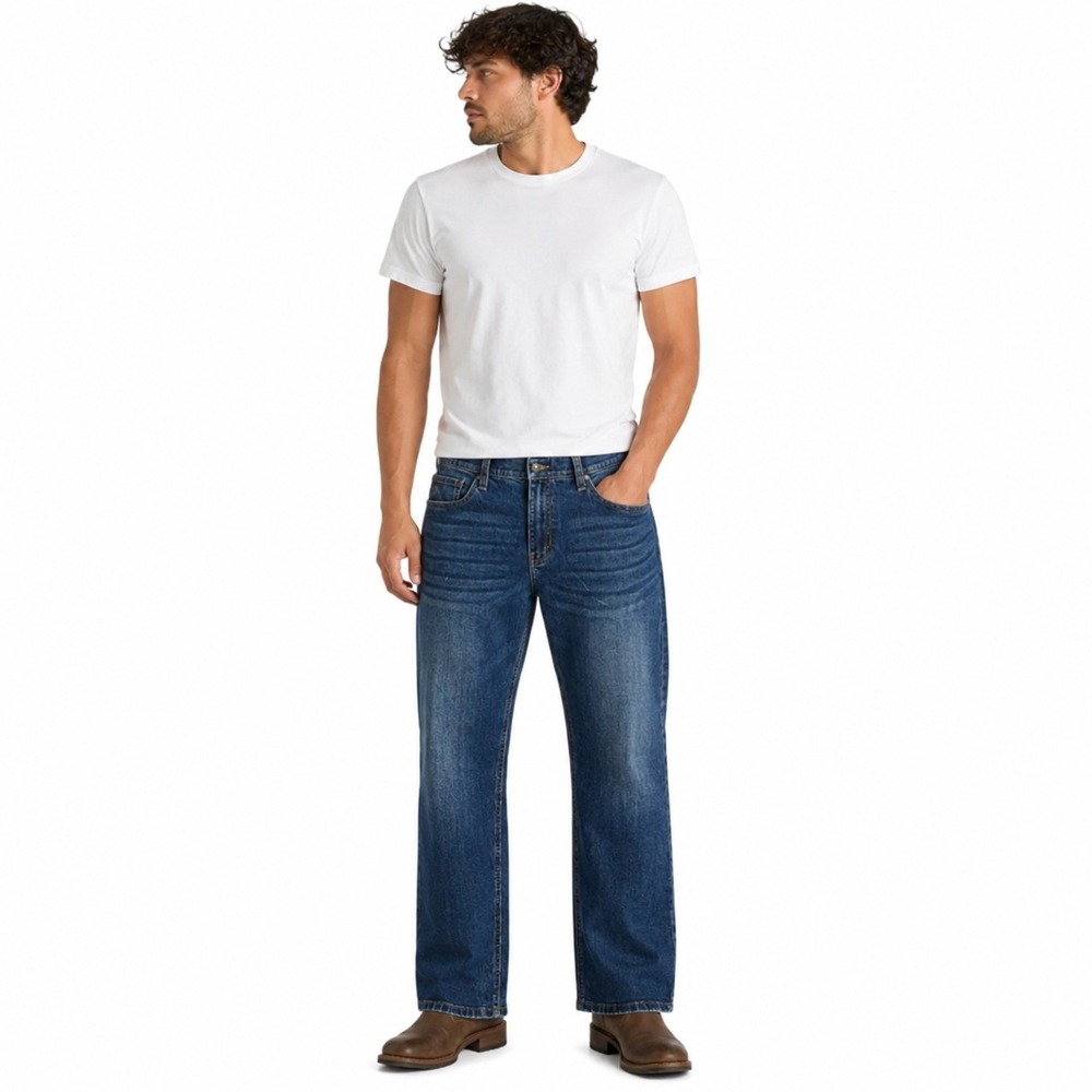 NatNast Straight Leg Jeans Mens 40x30 Blue Medium Wash Luxury Originals Stretch